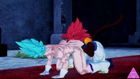 Gogeta e Vegito si succhiano il cazzo a vicenda