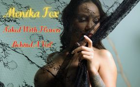 Monika Fox Naked with Flowers Behind a Veil