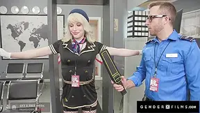 Cute Trans Stewardess Smashed By Kinky Guard - Genderxf