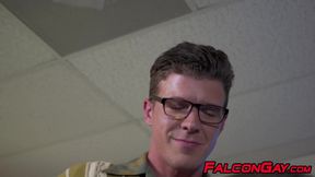 Hunky JJ Knight anal breeds his cute colleague Fane Roberts