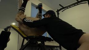 Coach Fucks Student in Gym on Simulator