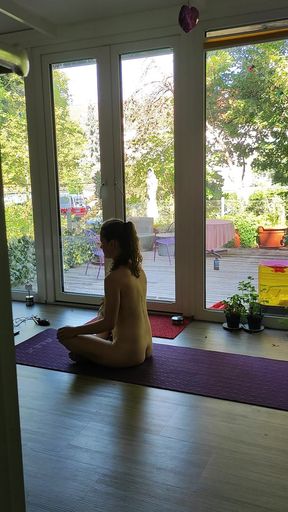 Yoga Princess in Front of Big Windows