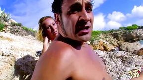 The guy was fishing and later a girl came to fuck her in the ass