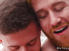 Muscle gays Clark Delgaty and Olivier Robert outdoor anal action with syrup fetish