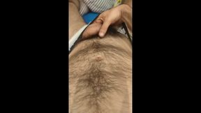 Caressing my body, cock and pubis