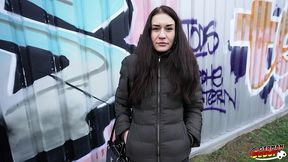 german scout - slim czech teen stefani jameson with saggy tits pick up for first casting fuck