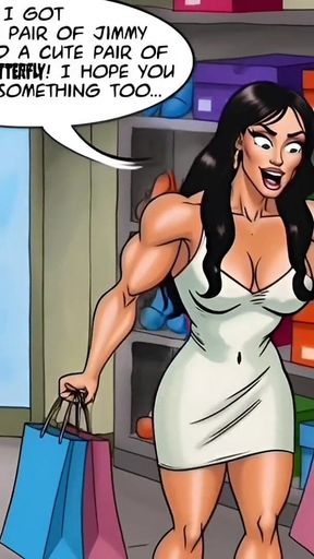 Innocence for Sale. Shoe Salesman Lick Smell Feet Shy Customer. Amazing Cartoon Ai