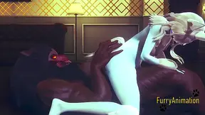 Arctic Fox Surrenders to Demon Wolfs Fiery Embrace in Wild Hentai Lust