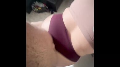 MILF's thong torn off as hairy husband stuffs his thumb in her ass while getting pounded raw and creampied