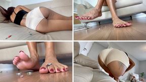 Crushed by neighbor's feet without her noticing - Ep 4 (MP4-HD 1080p)