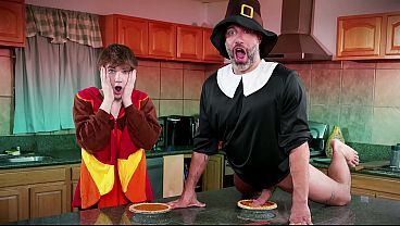 Going From Fucking The Pie To Giving Step Son A Creampie On Thanksgiving