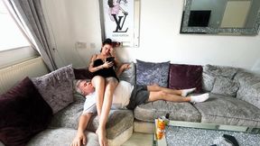 Lounging On Her Slave