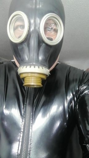 Mask Gas latex catsuite