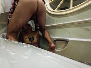 87 years old fart offering golden jock to poor cutie