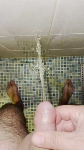 Pissing with Hot Urine in the Shower Is Nice!