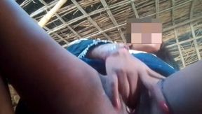 Young lede masturbate by fingers and big hol and big bubs