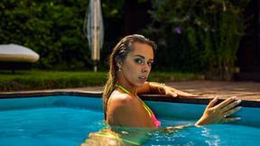 ”French model enjoys herself underwater”