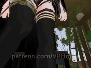 White Hair Strapped Hentai Babe Robe Doms and Steps on You Thigh High Strips Down POV Lap Dance