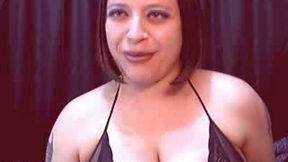 Webcam show of my luscious black haired bitch fingering herself