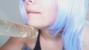 making silly faces in cosplay costume 4k ba ahegao