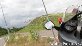 Street girl seduces client with intense doggystyle action