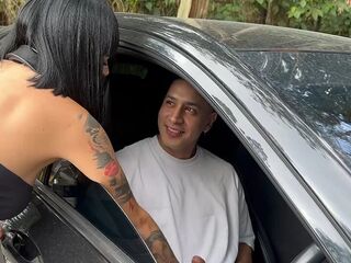 I suck a stranger's cock in a car on the highway - Luna Vitaler & Max Betancur