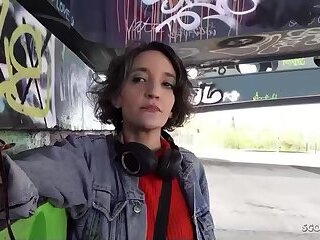 GERMAN SCOUT - Crazy Anal and Rimjob Casting Fuck with French Skinny Tattoo Model Lena Fire