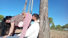 Farting in His Face While I Crush It Between My Ass and the Tree