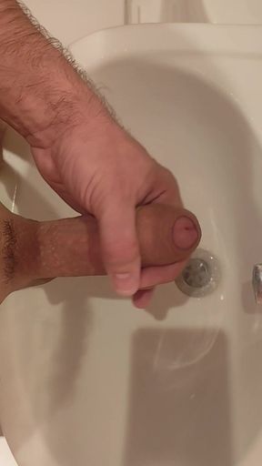 Guy jerking off his pussy