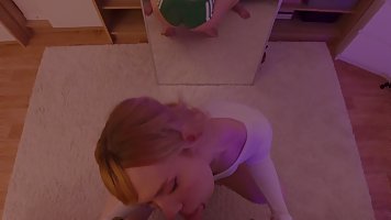 BLonde stepsis watched too much Hentai and now wants anal sex with stepbro