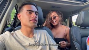 latina ebony milf gets fucked outdoors by a young guy in the car—i cum inside her! danyel mast & carla morelli