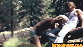 Retro dick sucker blows his companions and takes it in the ass