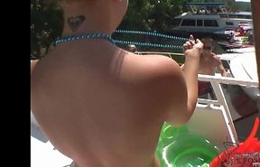Public pussy licking and bead insertion frenzy!
