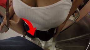 clothed sex in metro - unknown milf grab my dick in pubic train