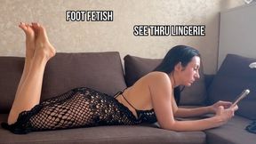 See-Thru Lingerie Dress & Foot Teasing