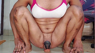 Big boobs tranny fuck by huge cock while clitty locked in chastity cage