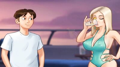 Blonde bombshell seduces guy on yacht & takes him hard