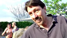 Blonde wife gets double penetrated in outdoor hardcore threesome