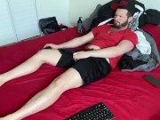 Asher Devin Bored at Home Solo Jerk Cums on Shirt
