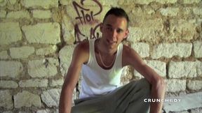 fucked outdoor in cjosktrap by his friend
