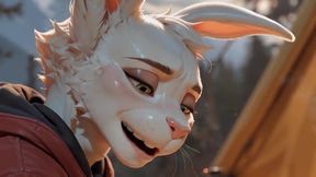 Muscular Rhino Stretches Furry Femboy’s Tight Hole in Camping Tent