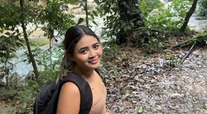 Stepsister rides my cock in a river in the Colombian jungle