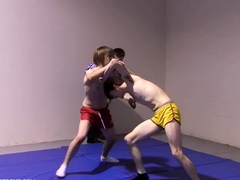 Master Watches His Subs Wrestling Naked