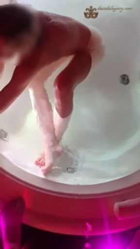 My wife likes to drink in the jacuzzi