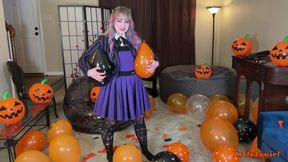 Enid Wolfs Out And Nail Pops Halloween Balloons - Balloon Pop Fetish - Balloon Mass-Pop - Nail Pop - Inflatagirl