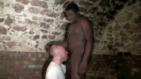 Fucked by the xxl cock of black boy in basement
