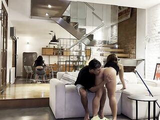 My ally banged me during the time that I was studying and his girlfriend caught us: We all ended up jointly!