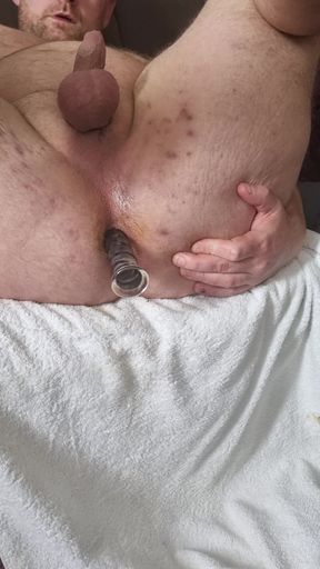 First time dildo in the ass