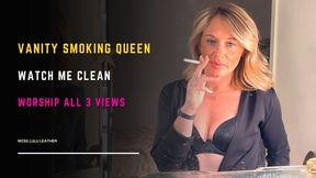 Triple Mirror POV | Smoking & Leather Reflection Play - Miss Lulu Leather - 4K