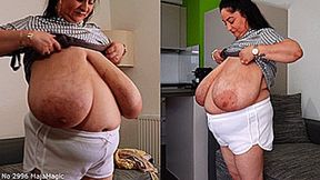 Maja meets Alice Part 257 - Alice's massive Tits in a sexy shiny Silver Top (Clip No 2996 - mp4 version)